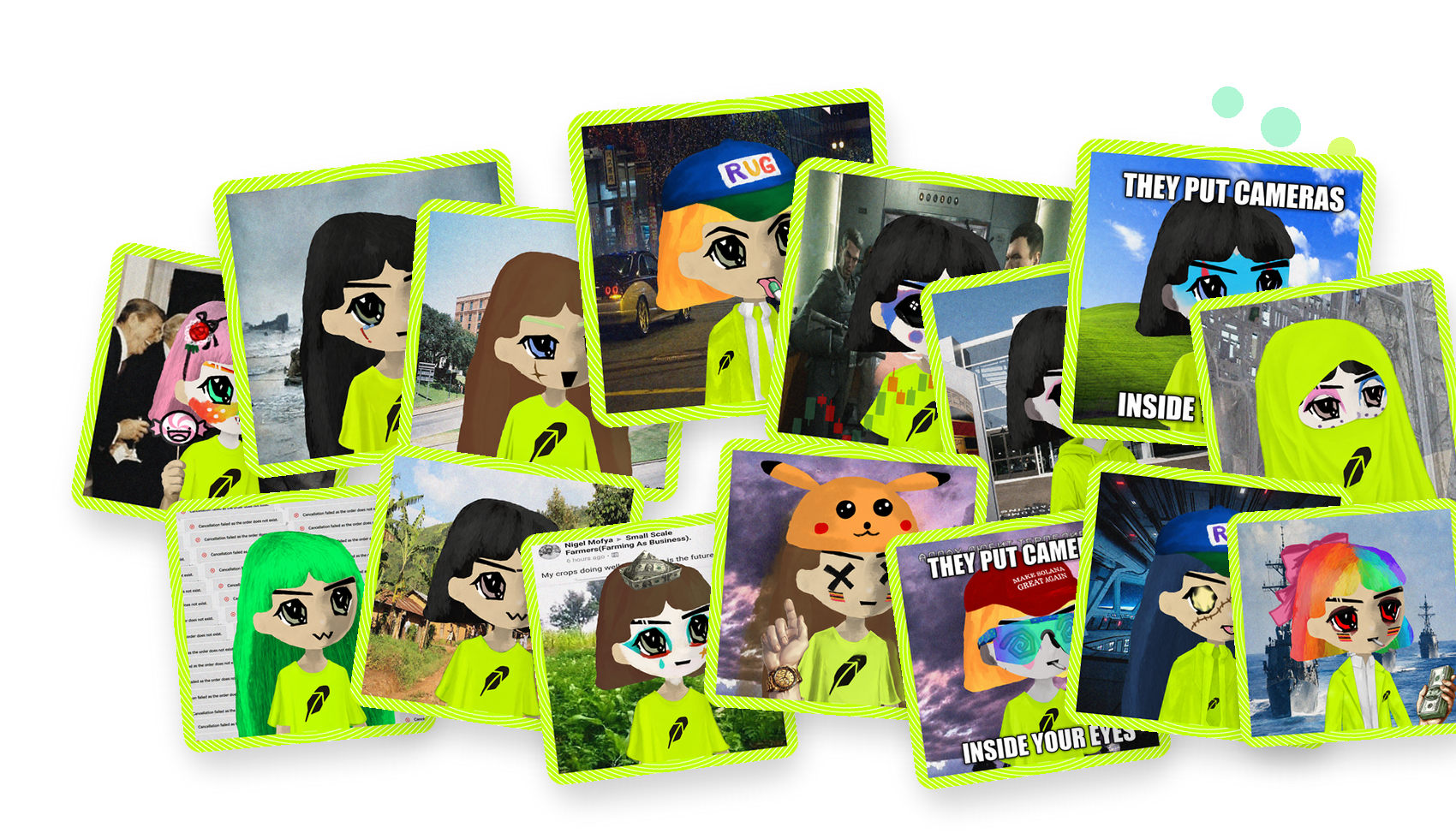 All Robintardio NFTs together in a playful collage